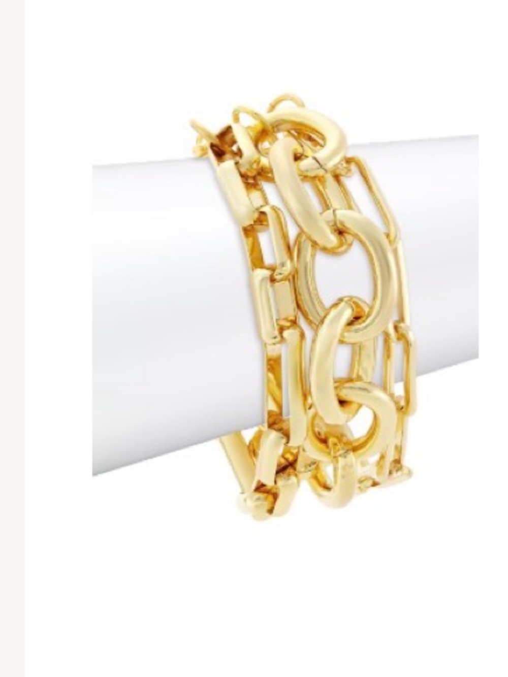 New! Kenneth Jay Lane 18k Gold Plated Chain Link Bracelet Set